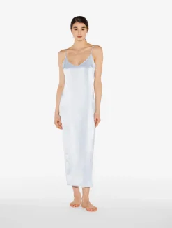 La Perla Azure Silk Long Slip< Slips & Dresses|Silk Sleepwear