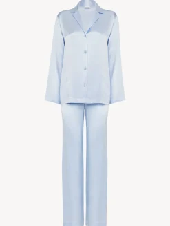 La Perla Azure Silk Pajama Set< Pajamas|Silk Sleepwear