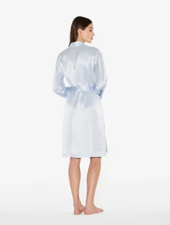 La Perla Azure Silk Short Robe< Robes|Silk Sleepwear