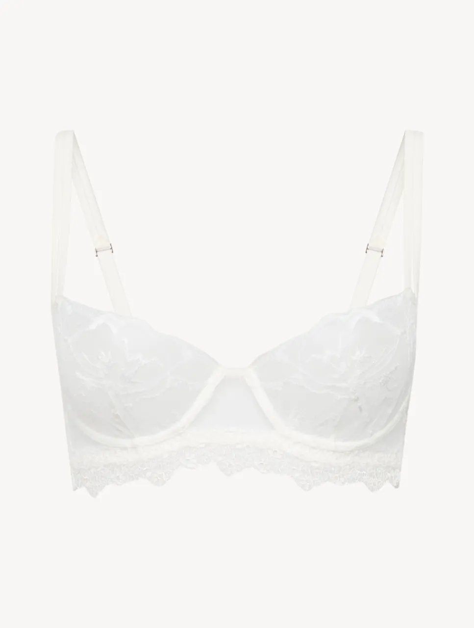 La Perla Balconette Bra In Off With Leavers Lace< Balconette