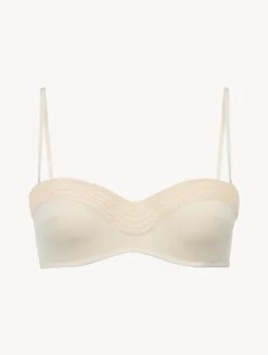 La Perla Bandeau Bikini Top In Champagne With Beading< Bikinis