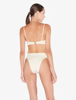 La Perla Bandeau Bikini Top In Champagne With Beading< Bikinis
