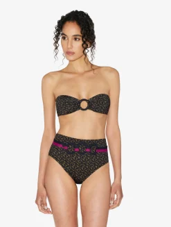 La Perla Bandeau Bikini Top In Dark Green And Black< Bikinis