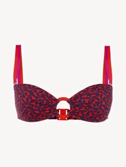 La Perla Bandeau Bikini Top In Red And Blue< Bikinis