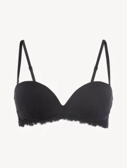 La Perla Bandeau Bra In Lycra With Embroidered Tulle< Bandeau|Padded