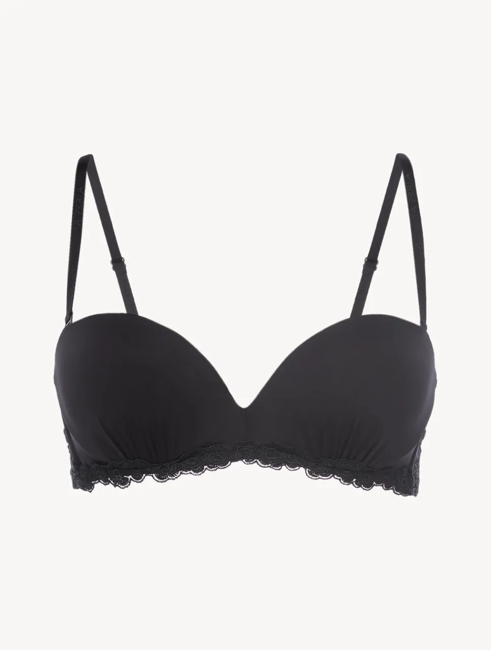 La Perla Bandeau Bra In Lycra With Embroidered Tulle< Bandeau|Padded