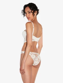 La Perla Bandeau Bra In Off With Cotton Leavers Lace< Bandeau|Padded