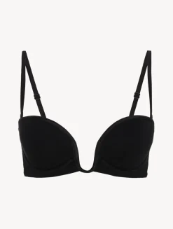 La Perla Bandeau Bra In Onyx With Embroidered Tulle< Bandeau|Padded