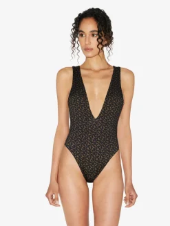 La Perla Belted Swimsuit In Dark Green And Black< One-Piece Bathing Suits