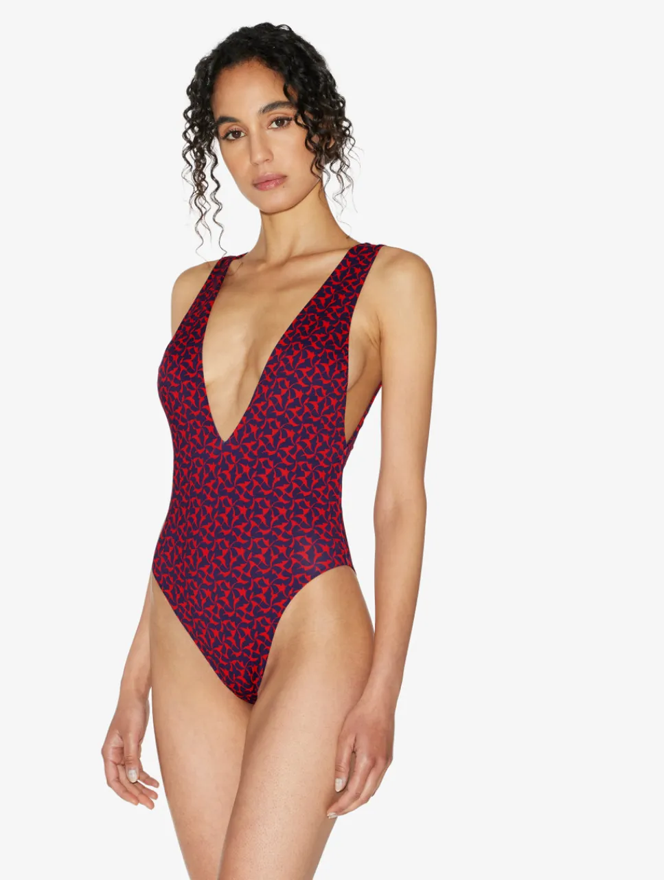 La Perla Belted Swimsuit In Red And Blue< One-Piece Bathing Suits