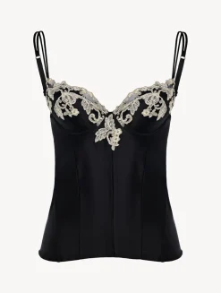 La Perla Corset In Silk Satin With Frastaglio< Bodysuits & Bustiers|Shapewear