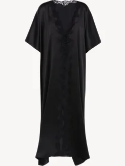 La Perla Long Silk Robe With Macramé< Robes|Silk Sleepwear