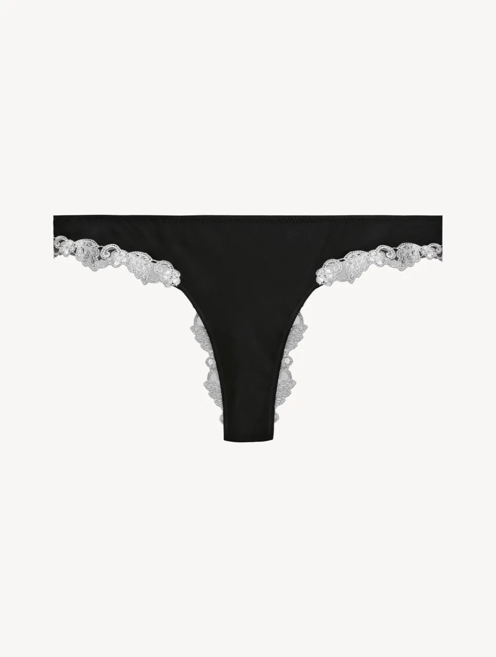 La Perla Silk Brazilian Briefs With Ivory Frastaglio< Brazilian|Shapewear