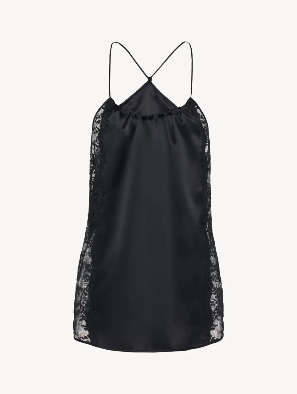 La Perla Silk Halterneck Camisole With Leavers Lace Trim< Camisoles|Pajamas