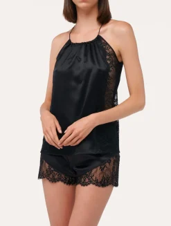 La Perla Silk Halterneck Camisole With Leavers Lace Trim< Camisoles|Pajamas