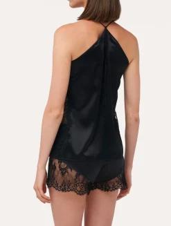 La Perla Silk Halterneck Camisole With Leavers Lace Trim< Camisoles|Pajamas