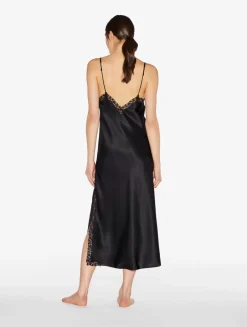 La Perla Silk Long Nightgown With Macramé< Slips & Dresses|Silk Sleepwear