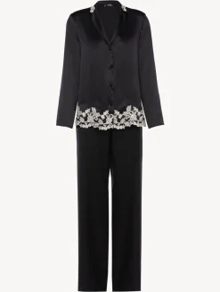 La Perla Silk Long Pajamas With Frastaglio< Pajamas|Silk Sleepwear