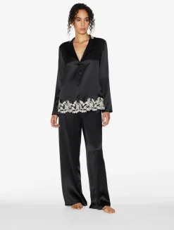 La Perla Silk Long Pajamas With Frastaglio< Pajamas|Silk Sleepwear
