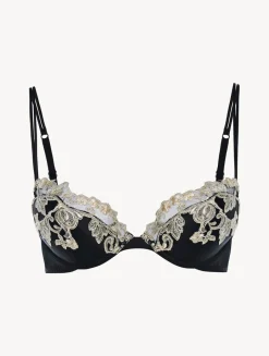 La Perla Silk Push-up Bra With Ivory Frastaglio< Padded|Push-Up