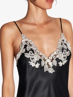 La Perla Silk Satin Short Nightgown With Frastaglio< Pajamas|Slips & Dresses