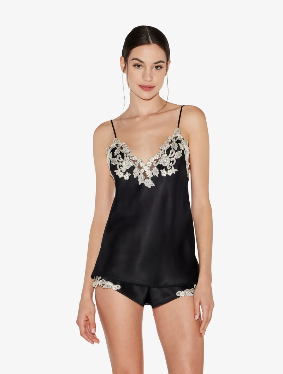 La Perla Silk Satin Sleep Shorts With Frastaglio< Pajamas|Sleep Shorts & Trousers
