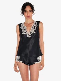La Perla Silk Satin Top With Frastaglio< Camisoles|Pajamas