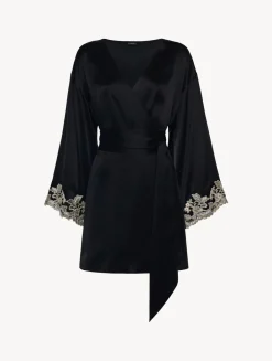 La Perla Silk Short Robe With Frastaglio< Robes|Silk Sleepwear