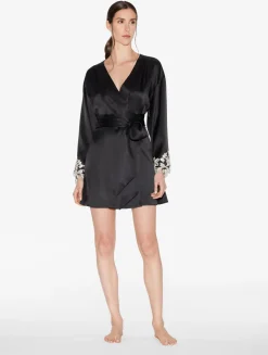 La Perla Silk Short Robe With Frastaglio< Robes|Silk Sleepwear