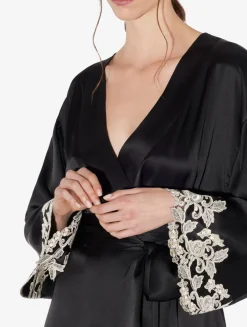 La Perla Silk Short Robe With Frastaglio< Robes|Silk Sleepwear