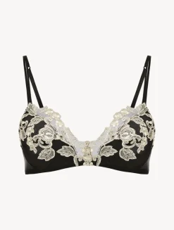 La Perla Silk Triangle Bra With Ivory Frastaglio< Triangle|Wireless