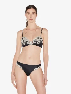La Perla Silk Triangle Bra With Ivory Frastaglio< Triangle|Wireless
