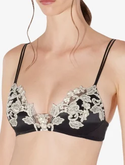 La Perla Silk Triangle Bra With Ivory Frastaglio< Triangle|Wireless