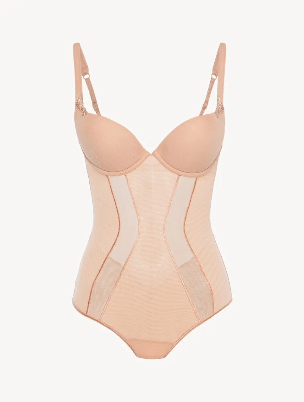 La Perla Bodysuit In Sand Stretch Tulle< Bodysuits & Bustiers|Shapewear