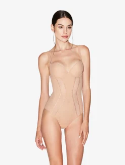 La Perla Bodysuit In Sand Stretch Tulle< Bodysuits & Bustiers|Shapewear