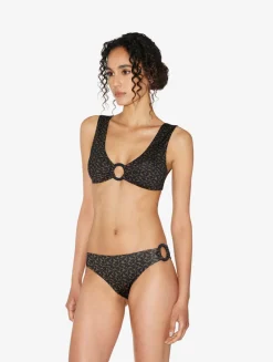 La Perla Bralette Bikini Top In Dark Green And Black< Bikinis