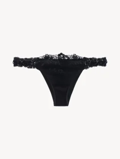 La Perla Brazilian Brief In Lycra With Embroidered Tulle< Brazilian