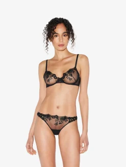 La Perla Brazilian Brief In Lycra With Embroidered Tulle< Brazilian