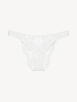 La Perla Brazilian Brief In Off With Cotton Leavers Lace< Brazilian