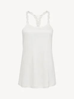 La Perla Camisole In Off-white Modal With Embroidered Tulle< Camisoles|Pajamas