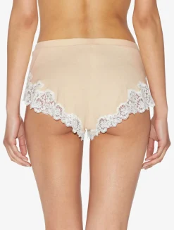 La Perla Cashmere Blend Ribbed Sleep Shorts In Halo With Frastaglio< Pajamas|Loungewear