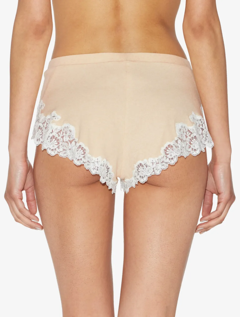 La Perla Cashmere Blend Ribbed Sleep Shorts In Halo With Frastaglio< Pajamas|Loungewear
