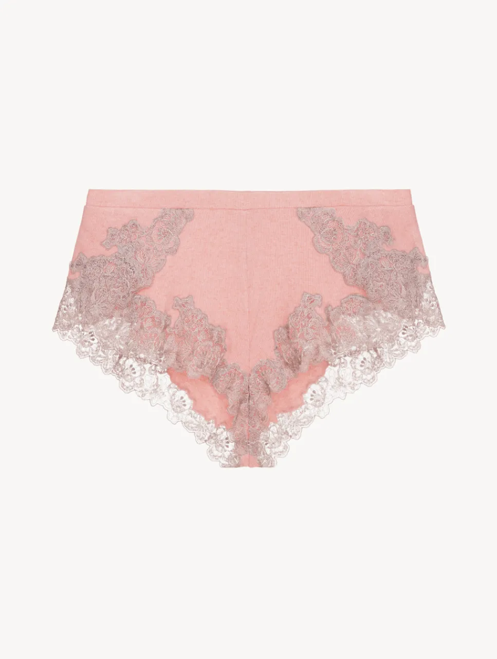 La Perla Cashmere Blend Ribbed Sleep Shorts In Blush Clay With Frastaglio< Pajamas|Loungewear