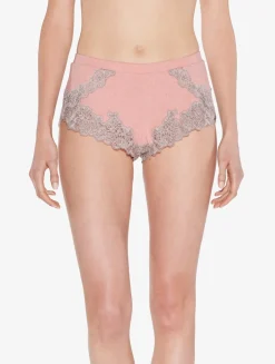 La Perla Cashmere Blend Ribbed Sleep Shorts In Blush Clay With Frastaglio< Pajamas|Loungewear