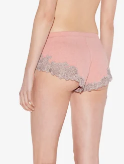 La Perla Cashmere Blend Ribbed Sleep Shorts In Blush Clay With Frastaglio< Pajamas|Loungewear