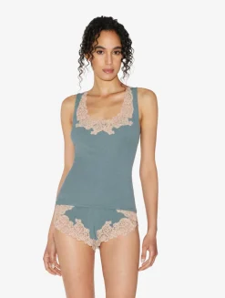 La Perla Cashmere Blend Ribbed Sleep Shorts In Sleepy Dream With Frastaglio< Pajamas|Loungewear