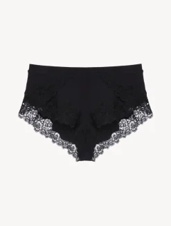 La Perla Cashmere Blend Ribbed Sleep Shorts In Onyx With Frastaglio< Pajamas|Loungewear