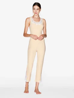 La Perla Cashmere Blend Ribbed Trousers In Halo With Frastaglio< Pajamas|Loungewear