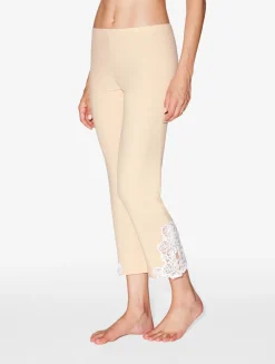 La Perla Cashmere Blend Ribbed Trousers In Halo With Frastaglio< Pajamas|Loungewear