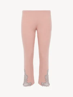 La Perla Cashmere Blend Ribbed Trousers In Blush Clay With Frastaglio< Pajamas|Loungewear